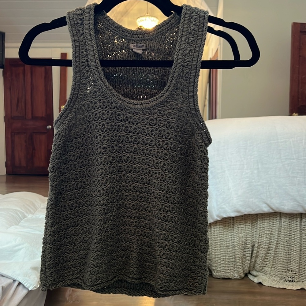 Aerie xs knit tank in green
